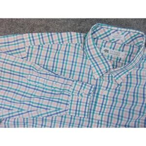 Onward Reserve Shirt Mens XL Classic Fit Blue Pink Multi Plaid Button Down